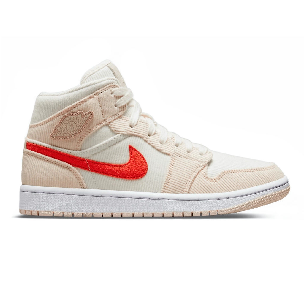 1 Air Jordan 1 Mid SE "Corduroy" Sail Orange Quartz White – תמונה 1