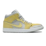 Air Jordan 1 Mid SE Grey Fog Lemon Wash White