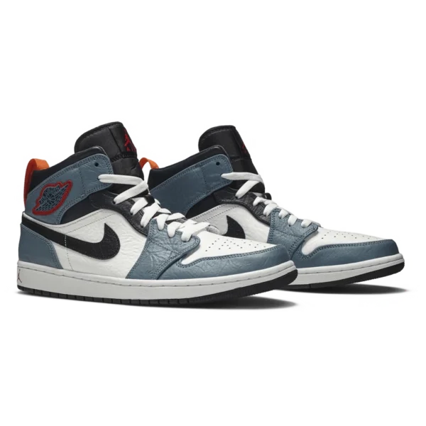 ⁦Air Jordan 1 Mid x Facetasm "Fearless" White Teal Black Red⁩ – תמונה ⁦2⁩