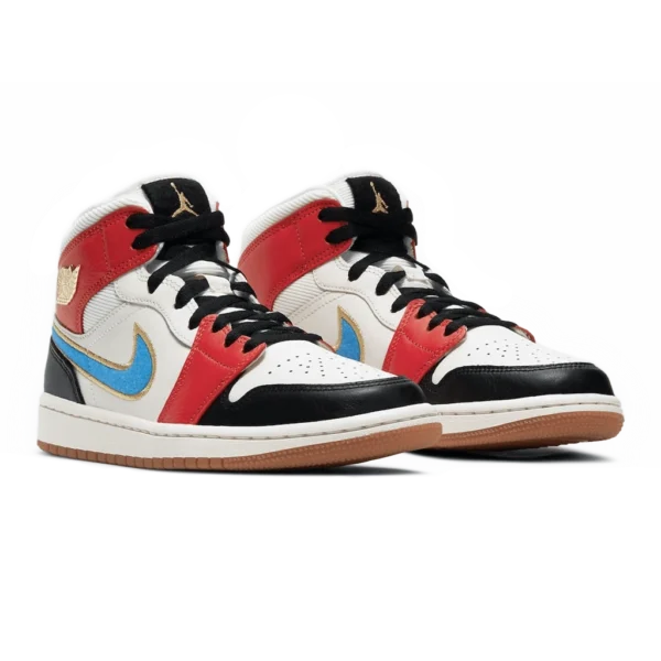⁦Air Jordan 1 Mid SE Sail Red Blue White⁩ – תמונה ⁦2⁩