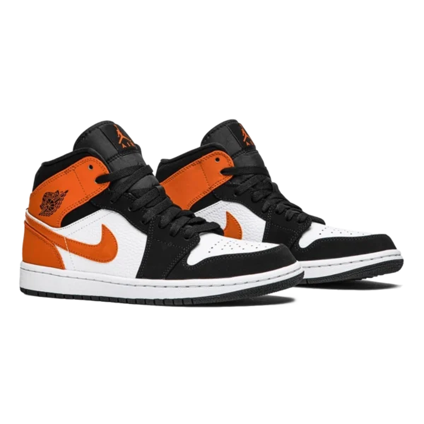 ⁦Air Jordan 1 Mid "Shattered Backboard" Black Starfish White⁩ – תמונה ⁦2⁩