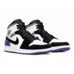 ⁦Air Jordan 1 Mid SE White Black Varsity Purple⁩ – תמונה ⁦2⁩