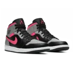 ⁦Air Jordan 1 Mid "Pink Shadow" Black Hot Punch White⁩ – תמונה ⁦2⁩