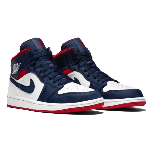 ⁦Air Jordan 1 Mid SE "Olympic" White Midnight Navy Red⁩ – תמונה ⁦2⁩