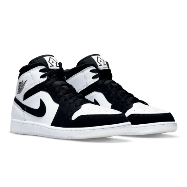 ⁦Air Jordan 1 Mid SE "Diamond" Black White⁩ – תמונה ⁦2⁩