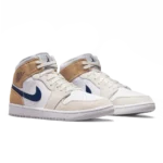 ⁦Air Jordan 1 Mid White Khaki Blue Void⁩ – תמונה ⁦2⁩