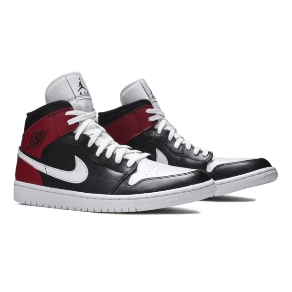 ⁦Air Jordan 1 Mid Noble Red Black White⁩ – תמונה ⁦2⁩