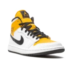 ⁦Air Jordan 1 Mid "Perforated" White University Gold⁩ – תמונה ⁦2⁩