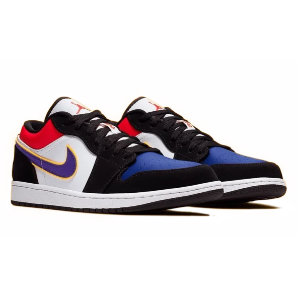 ⁦Air Jordan 1 Low "Rivals" Royal Crimson Gold Purple Black⁩ – תמונה ⁦2⁩