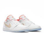 ⁦Air Jordan 1 Low White Flash Crimson Psychic Blue Sesame⁩ – תמונה ⁦2⁩