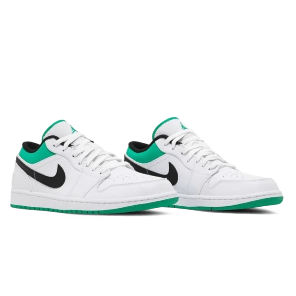 ⁦Air Jordan 1 Low White Lucky Green Black⁩ – תמונה ⁦2⁩