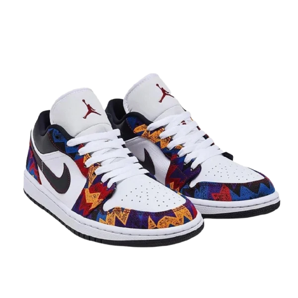 ⁦Air Jordan 1 Low "Nothing But Net" White Dark Obsidian Team Red⁩ – תמונה ⁦2⁩