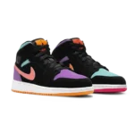 ⁦Air Jordan 1 Mid Candy Black Total Orange⁩ – תמונה ⁦2⁩