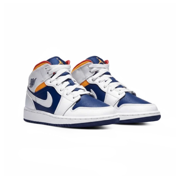 ⁦Air Jordan 1 Mid White Deep Royal Blue⁩ – תמונה ⁦2⁩