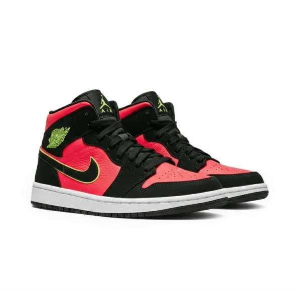 ⁦Air Jordan 1 Retro Mid Volt Hot Punch Black⁩ – תמונה ⁦2⁩