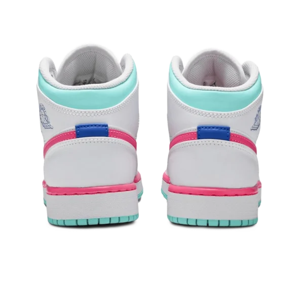 ⁦Air Jordan 1 Mid White Digital Pink Aurora Green Soar⁩ – תמונה ⁦3⁩