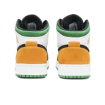 ⁦Air Jordan 1 Mid GS "Oakland" White Laser Orange Lucky Green⁩ – תמונה ⁦3⁩