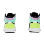 ⁦Air Jordan 1 Mid GS "Pastel Black Toe" White Volt Green Glow⁩ – תמונה ⁦3⁩