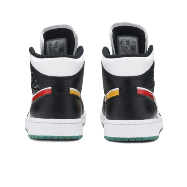 ⁦Air Jordan 1 Mid "Alternate Swoosh" Black University Red White Green⁩ – תמונה ⁦3⁩