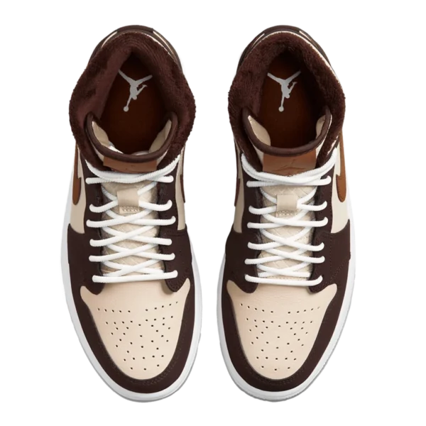⁦Air Jordan 1 Mid SE Cream Dark Chocolate⁩ – תמונה ⁦4⁩