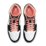 ⁦Air Jordan 1 Mid SE Peach Mocha White Black⁩ – תמונה ⁦4⁩