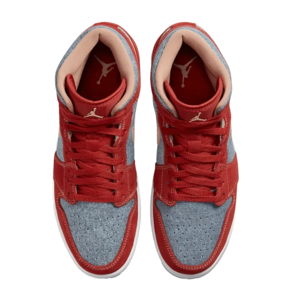 ⁦Air Jordan 1 Mid Denim Red⁩ – תמונה ⁦4⁩
