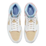 ⁦Air Jordan 1 Mid SE Sesame White Flash Crimson⁩ – תמונה ⁦4⁩