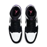 ⁦Air Jordan 1 Mid SE White Black Varsity Purple⁩ – תמונה ⁦4⁩