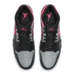 ⁦Air Jordan 1 Mid "Pink Shadow" Black Hot Punch White⁩ – תמונה ⁦4⁩