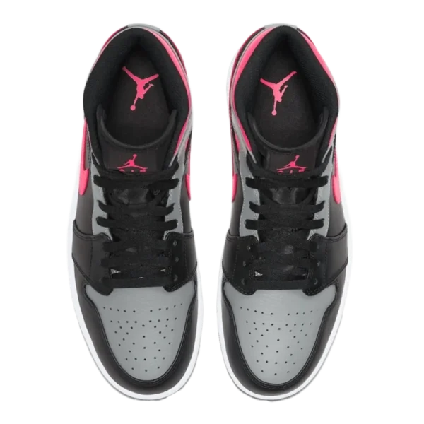 ⁦Air Jordan 1 Mid "Pink Shadow" Black Hot Punch White⁩ – תמונה ⁦4⁩