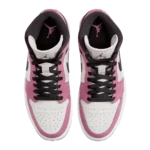 ⁦Air Jordan 1 Mid SE Berry Pink Light Bone White Black⁩ – תמונה ⁦4⁩