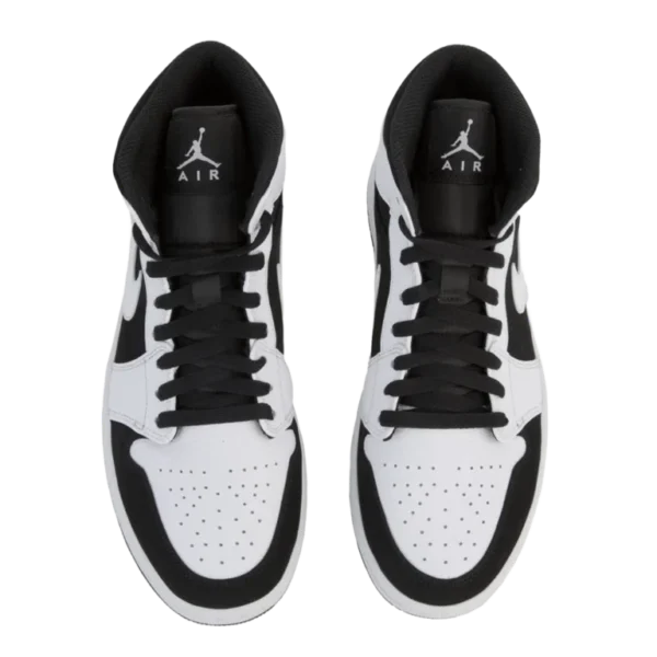 ⁦Air Jordan 1 Retro Mid "Tuxedo" White Black⁩ – תמונה ⁦4⁩