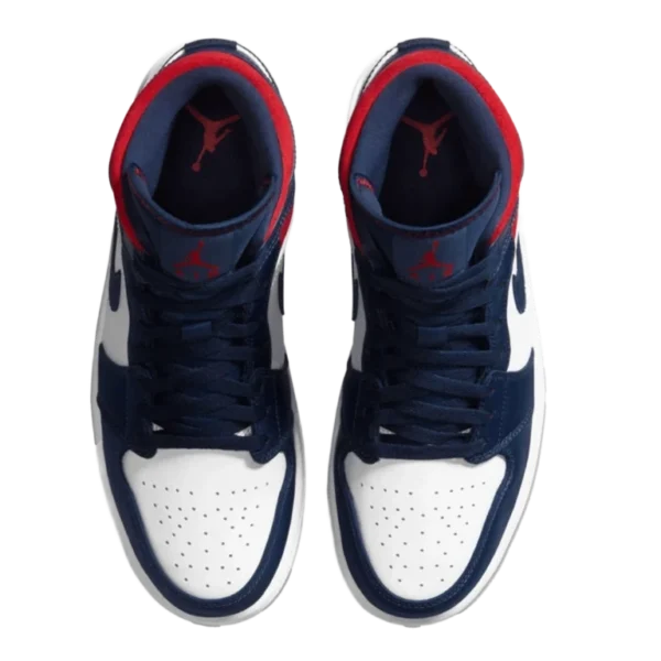 ⁦Air Jordan 1 Mid SE "Olympic" White Midnight Navy Red⁩ – תמונה ⁦4⁩