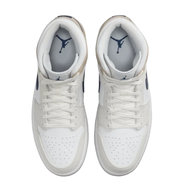 ⁦Air Jordan 1 Mid White Khaki Blue Void⁩ – תמונה ⁦4⁩