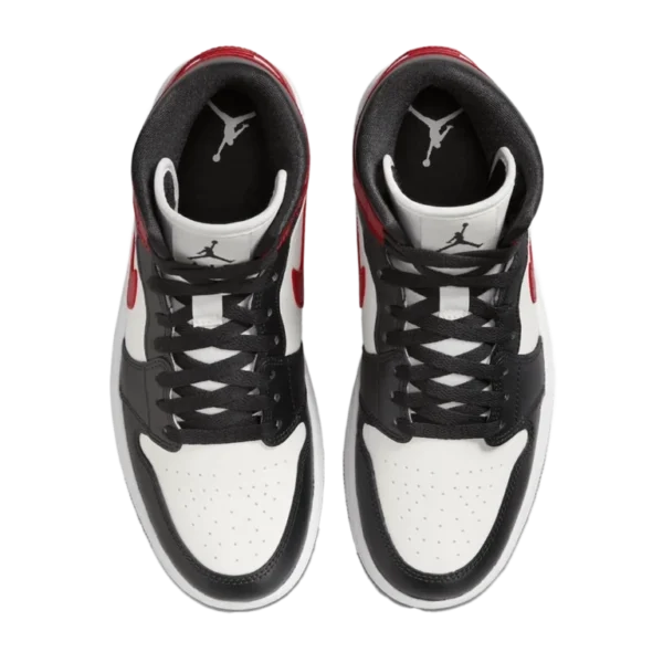 ⁦Air Jordan 1 Mid Gym Red White Black⁩ – תמונה ⁦4⁩