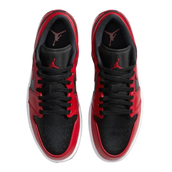 ⁦Air Jordan 1 Low "Reverse Bred" Black Gym Red⁩ – תמונה ⁦4⁩
