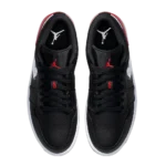 ⁦Air Jordan 1 Low "Brushstroke Swoosh" Black Red⁩ – תמונה ⁦4⁩