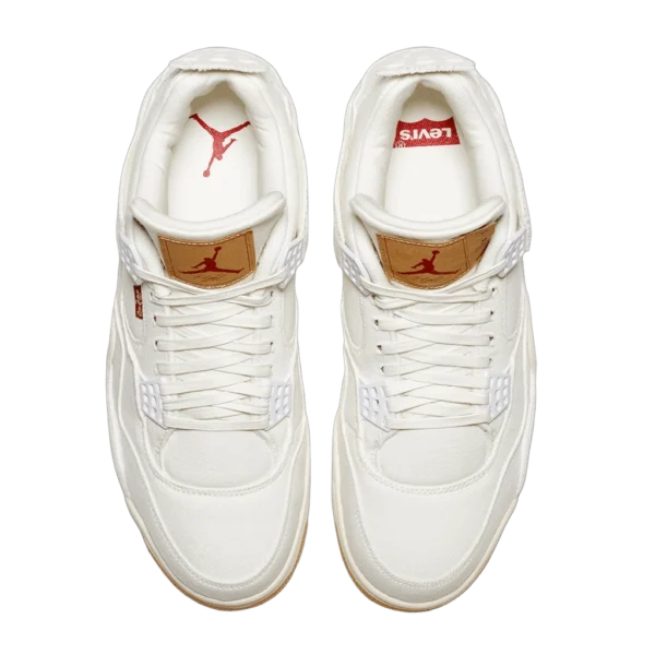 ⁦Air Jordan 4 Retro x  Levi's White Denim⁩ – תמונה ⁦4⁩