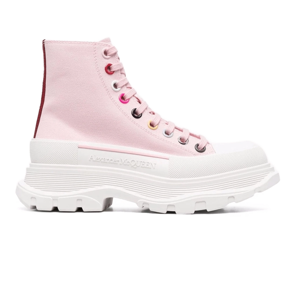 1 Alexander McQueen Tread High Top Lace White Pink – תמונה 1
