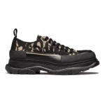 Alexander McQueen Graffiti Tread Slick Lace-Up Black Beige