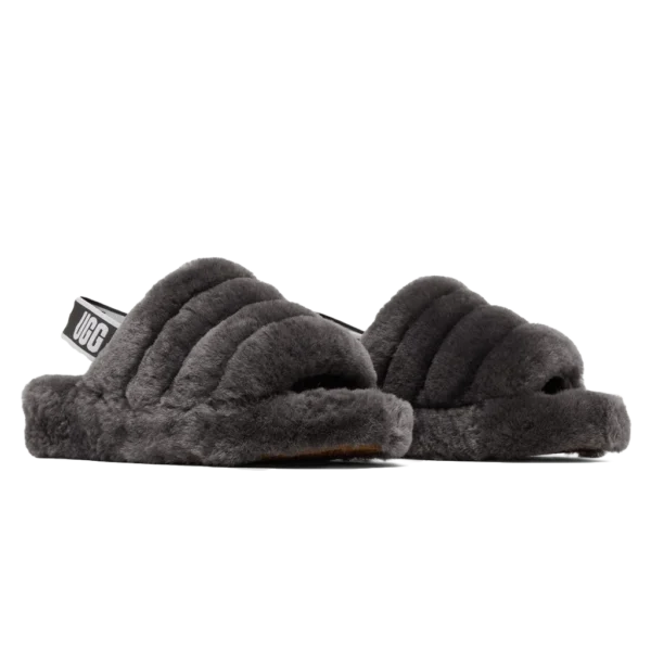 ⁦UGG Fluff Yeah Slide Charcoal⁩ – תמונה ⁦2⁩