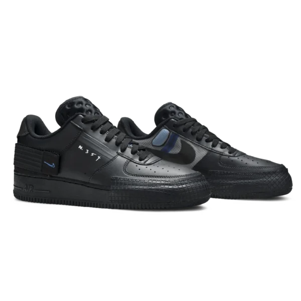 ⁦Nike Air Force 1 Type "Triple Black" Black Photo Blue⁩ – תמונה ⁦2⁩