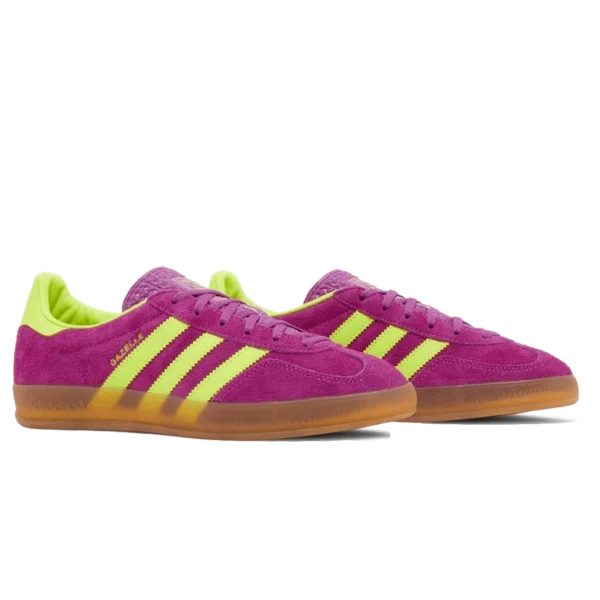 ⁦Adidas Gazelle Indoor Shock Purple Solar Yellow Gum⁩ – תמונה ⁦2⁩