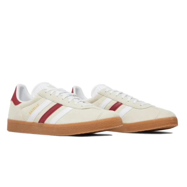 ⁦Adidas Gazelle Aluminium Cloud White Collegiate Burgundy⁩ – תמונה ⁦2⁩