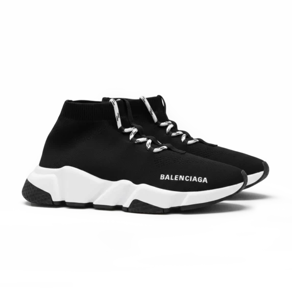 ⁦Balenciaga Speed Lace-Up Black White⁩ – תמונה ⁦2⁩