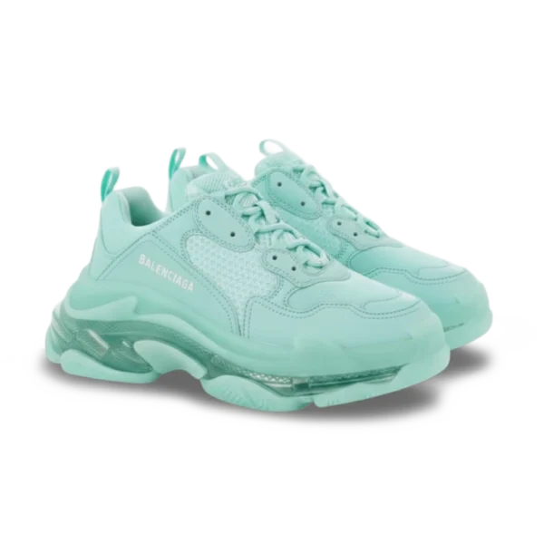 ⁦Balenciaga Triple S Clear Sole Chunky Sneaker Green⁩ – תמונה ⁦2⁩