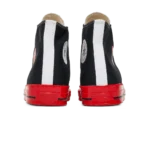 ⁦Converse Chuck 70 High x Comme des Garçons PLAY Black Red⁩ – תמונה ⁦3⁩