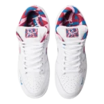 ⁦Dunk Low OG SB x Parra White Pink Rise Gym Red⁩ – תמונה ⁦4⁩