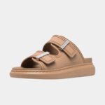 Alexander McQueen Oversized double-buckle sandals Café Au Lait