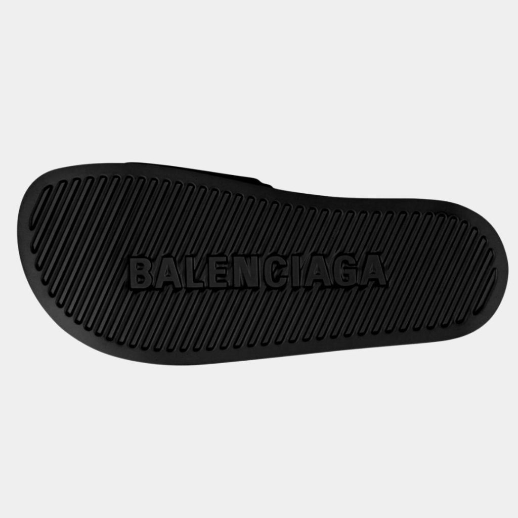 Balenciaga logo pool slides BLACK